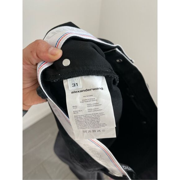 ALEXANDER WANG Logo High Waist Straight Leg Nonstretch Jeans Size 31 NWOT - Picture 4 of 9